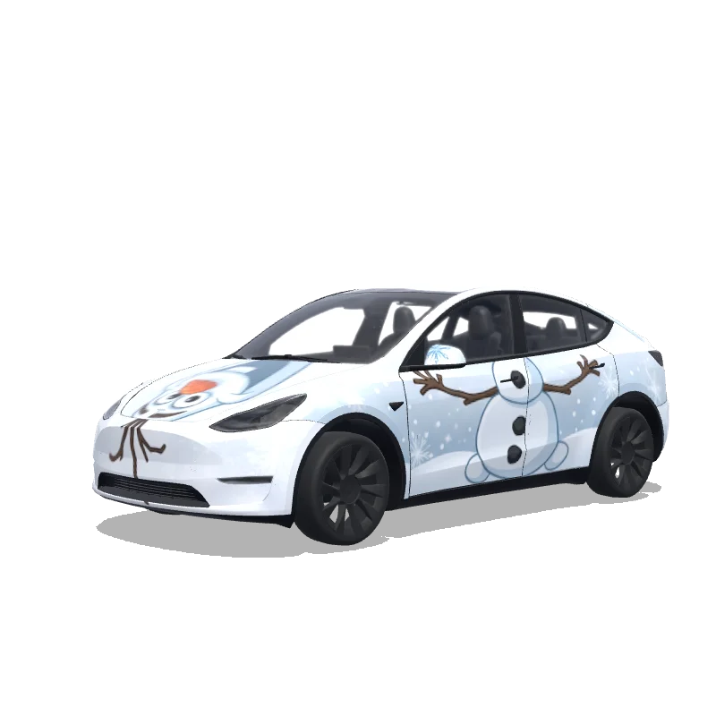 Tesla Model Y 2020-2024 — Olaf from frozen wrap preview