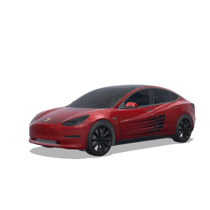 Tesla Model 3 2017-2023 — Wrap-Vorschau: Ferrari Teslarossa 1986, Red