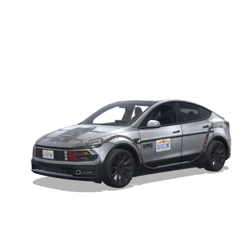 Tesla Model Y (2025+) Premium — vista previa del diseño the car used in the Back to the future movie