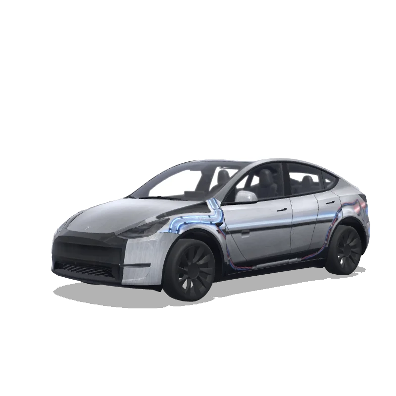 Tesla Model Y 2020-2024 — vista previa del diseño Delorean time machine