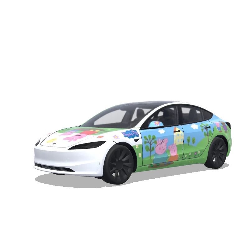 Tesla Model 3 (2024+) Standard & Premium — Wrap-Vorschau: Pepa Pig