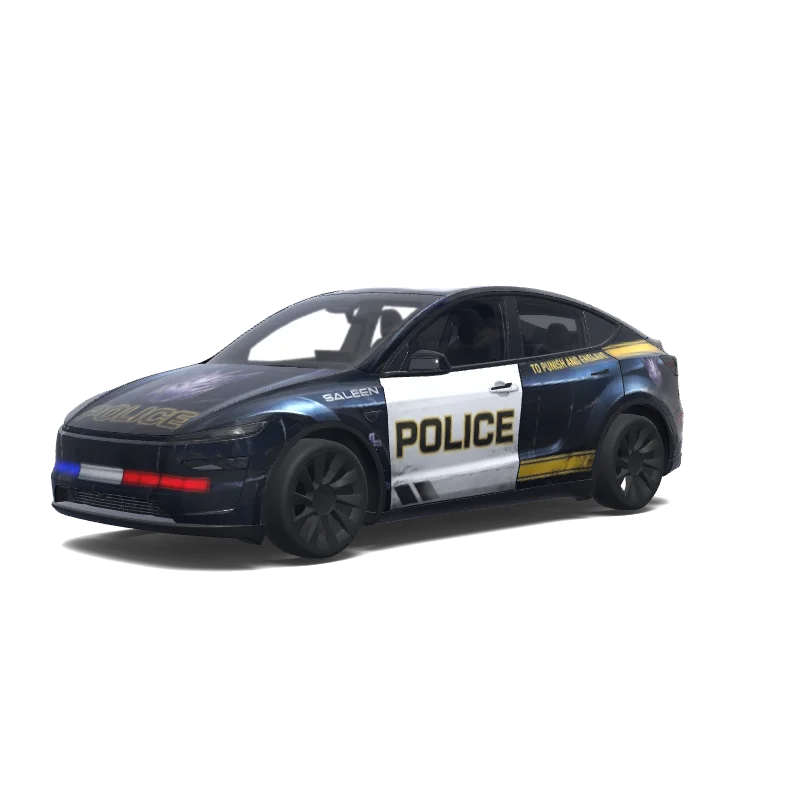 Tesla Model Y (2025+) Premium — aperçu du wrap transformers movie decepticon barricade police car.