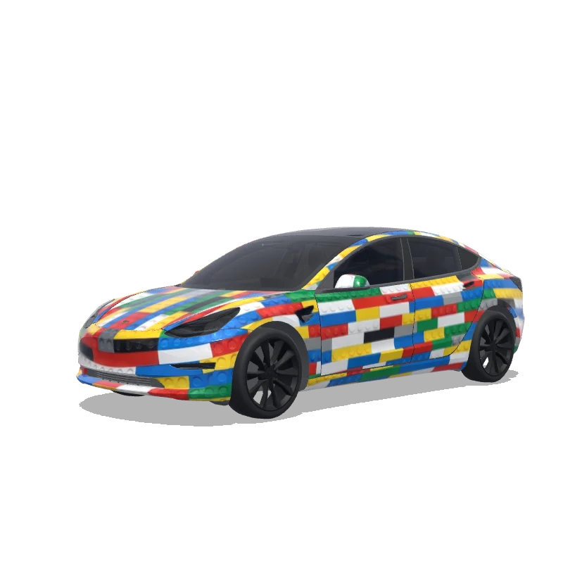 Tesla Model 3 2017-2023 — aperçu du wrap A car inspired by LEGO toys or blocks