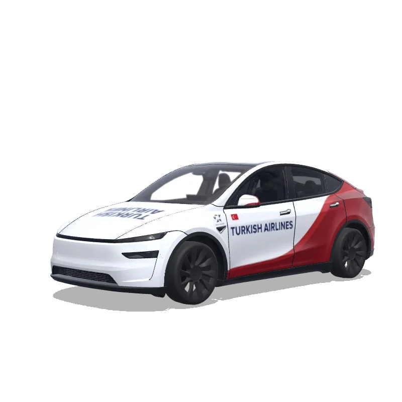 Tesla Model Y (2025+) Premium — vista previa del diseño turkish airlines, aircraft liveries