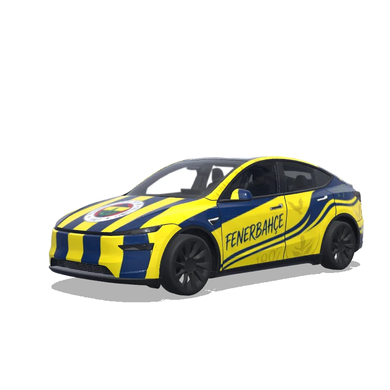 Tesla Model Y (2025+) Premium — aperçu du wrap fenerbahçe theme
