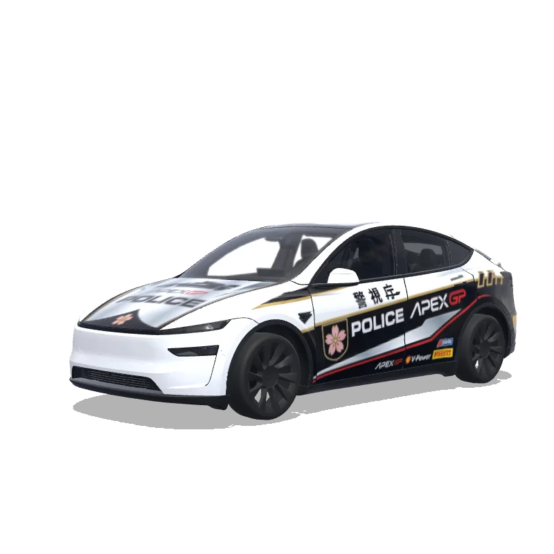Tesla Model Y (2025+) Premium — Japanese police design crossed with apex GP F1 from Apple TV movie涂装预览