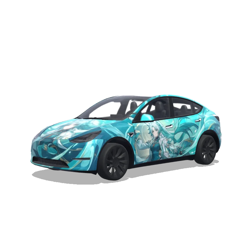 Tesla Model Y 2020-2024 — Feixiao from Honkai Star Rail with turquoise 랩 미리보기