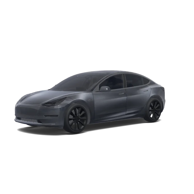 Tesla Model 3 2017-2023 — stealth gray with a satin frost wrap. wrap preview