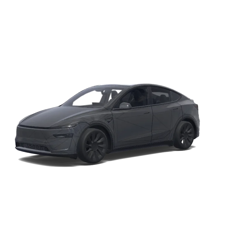 Tesla Model Y (2025+) Premium — vista previa del diseño cybercab以外の黒のライン全て消して、全体に薄くして.
