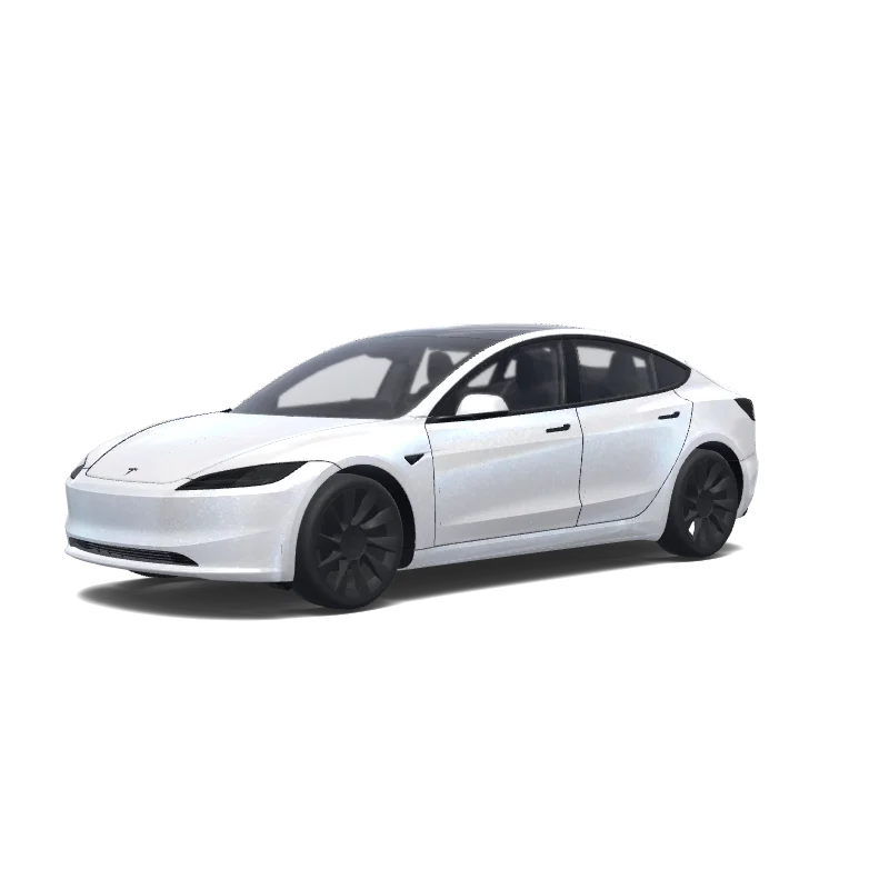 Tesla Model 3 (2024+) Standard & Premium — Sparkly white, shimmer pearlescent. Colors: white. wrap preview