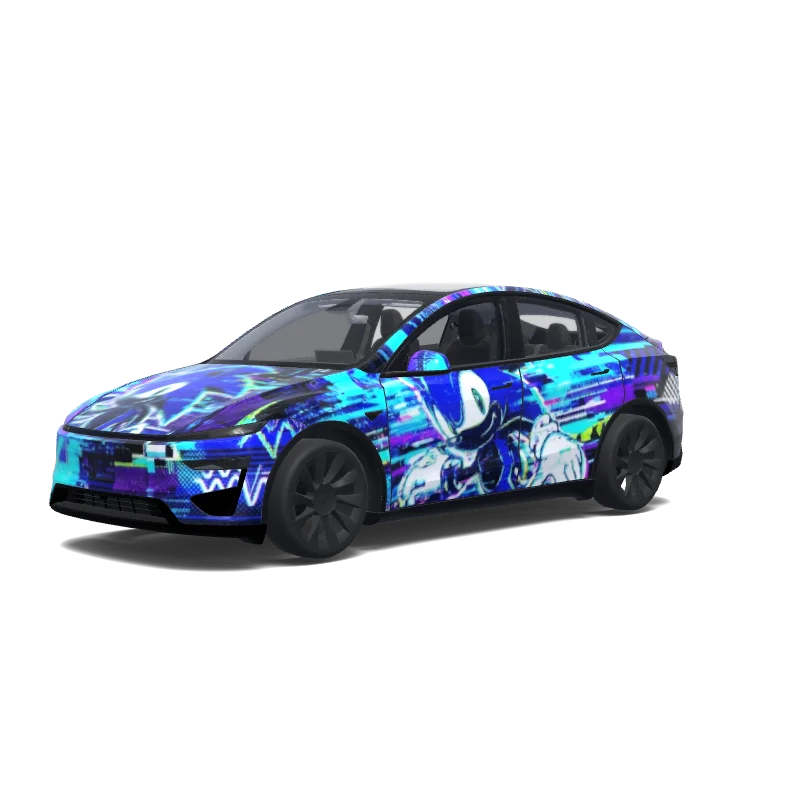 Tesla Model Y (2025+) Performance — aperçu du wrap glitch sonic.