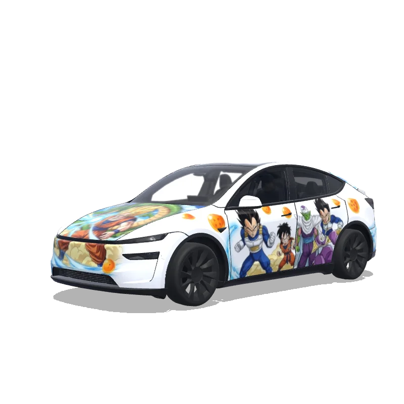 Tesla Model Y (2025+) Premium — Dragon ball z theme. wrap preview