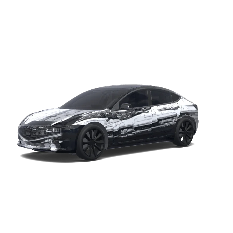 Tesla Model 3 2017-2023 — Star wars star destroyer. Colors: black, white. wrap preview