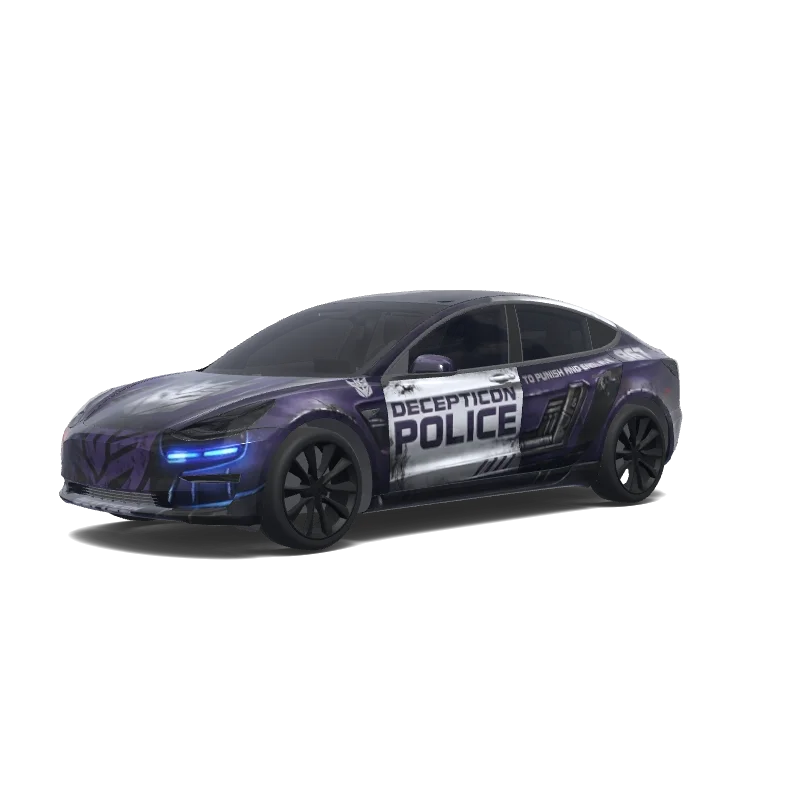 Tesla Model 3 2017-2023 — vista previa del diseño decepticon police car 867.