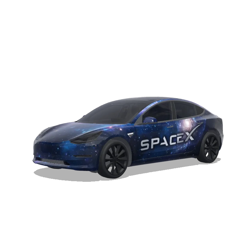 Tesla Model 3 2017-2023 — tesla spacex. wrap preview