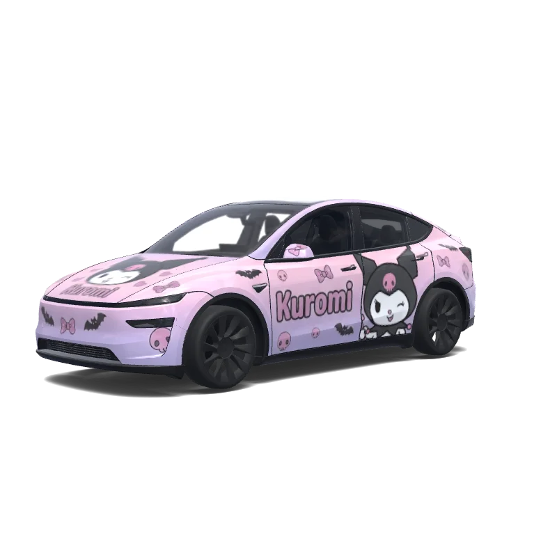 Tesla Model Y (2025+) Premium — Kuromi, pink purple color 랩 미리보기