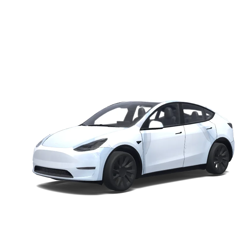 Tesla Model Y 2020-2024 — vista previa del diseño baymax. Colors: white.