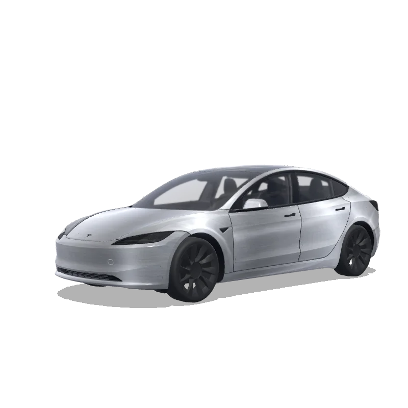 Tesla Model 3 (2024+) Standard & Premium — 金属银色. 랩 미리보기