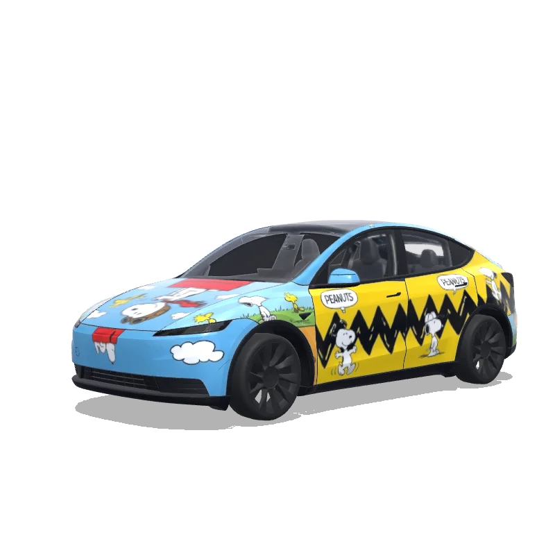 Tesla Model Y (2025+) Standard — Wrap-Vorschau: Snoopy.
