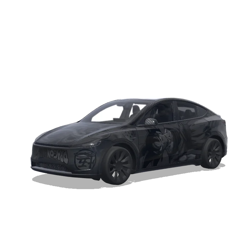 Tesla Model Y (2025+) Premium — Dragon ball z theme. Colors: black. wrap preview