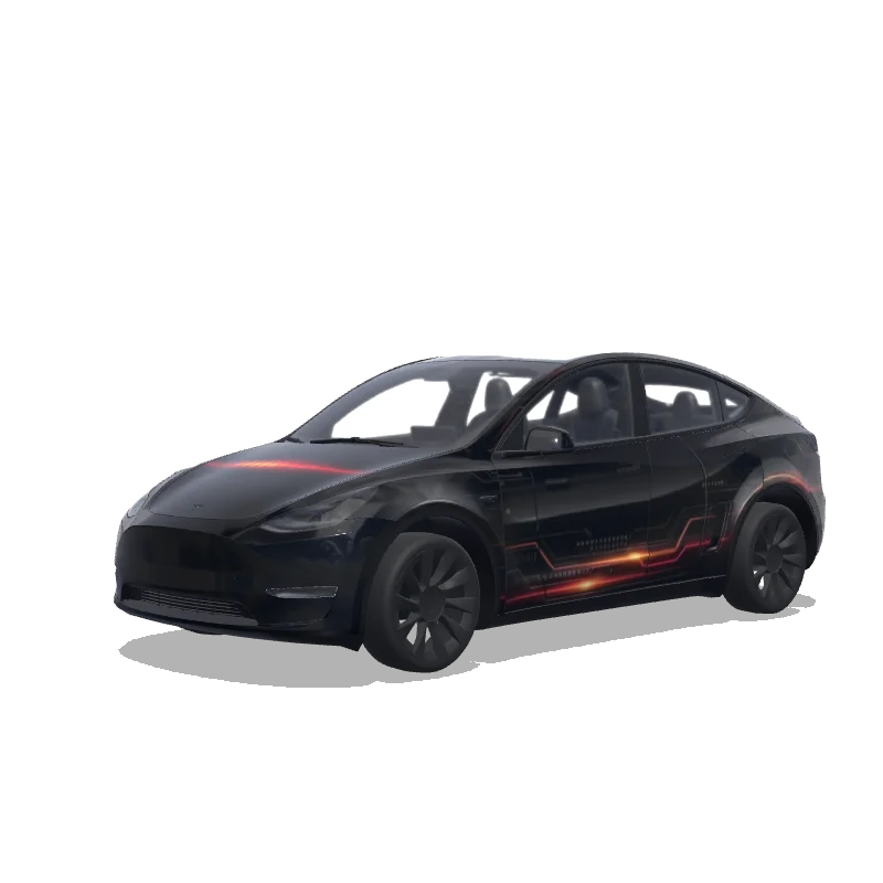 Tesla Model Y 2020-2024 — Knight Rider KITT. wrap preview