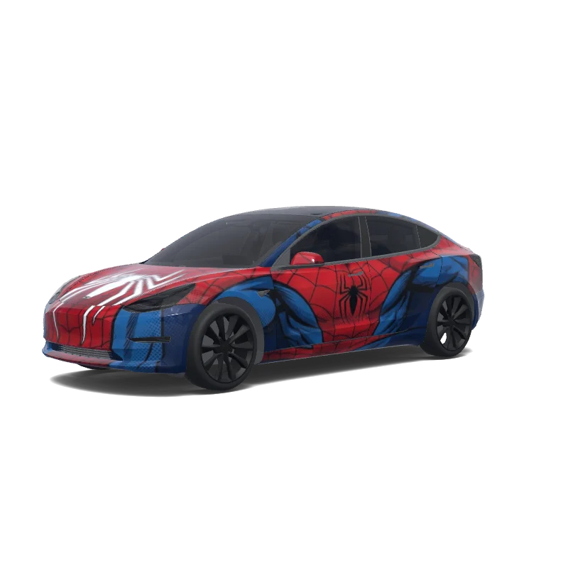 Tesla Model 3 2017-2023 — aperçu du wrap Falla tutta in stile spiderman.