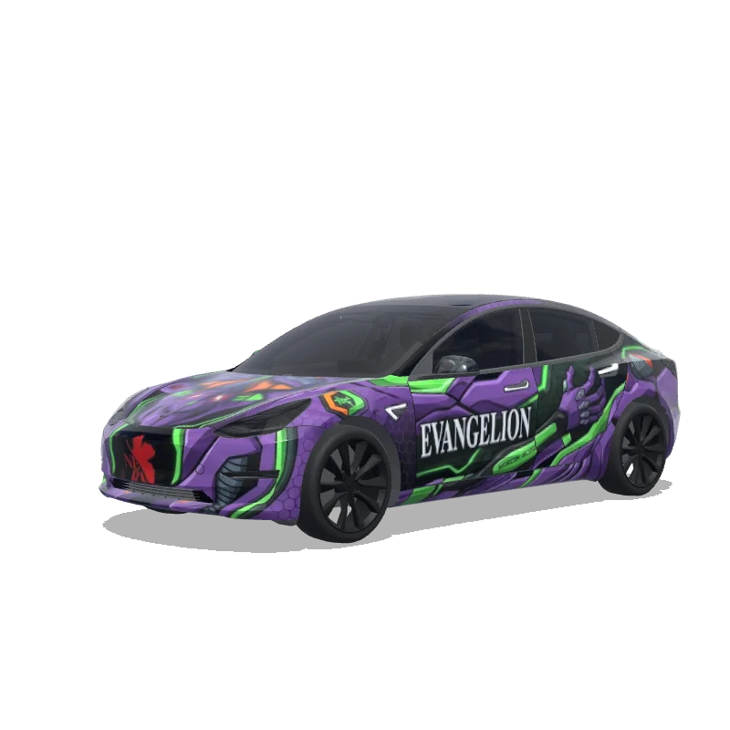Tesla Model 3 2017-2023 — aperçu du wrap EVANGELION