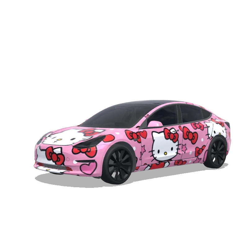 Tesla Model 3 2017-2023 — Hello Kitty wrap preview