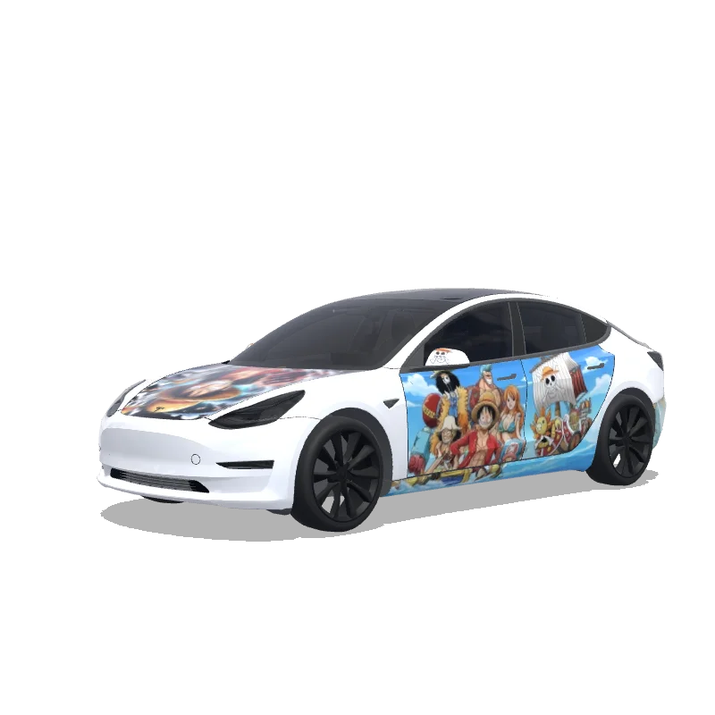 Tesla Model 3 2017-2023 — one piece Monkey D. Luffy wrap preview