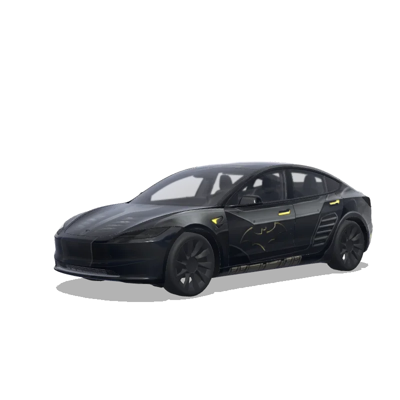 Tesla Model 3 (2024+) Standard & Premium — Wrap-Vorschau: Batmobile