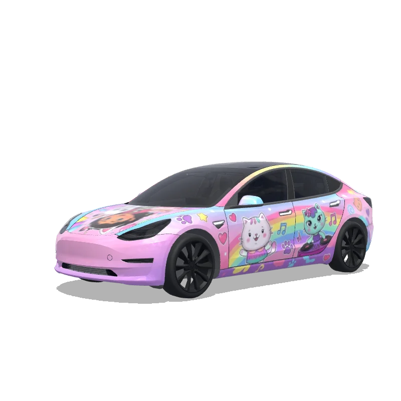 Tesla Model 3 2017-2023 — aperçu du wrap Gabby themes wrap, colourful