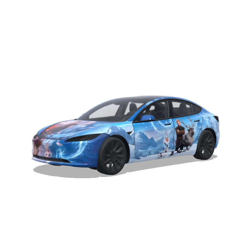 Tesla Model 3 (2024+) Standard & Premium — vista previa del diseño Frozen movie with Elsa and Anna