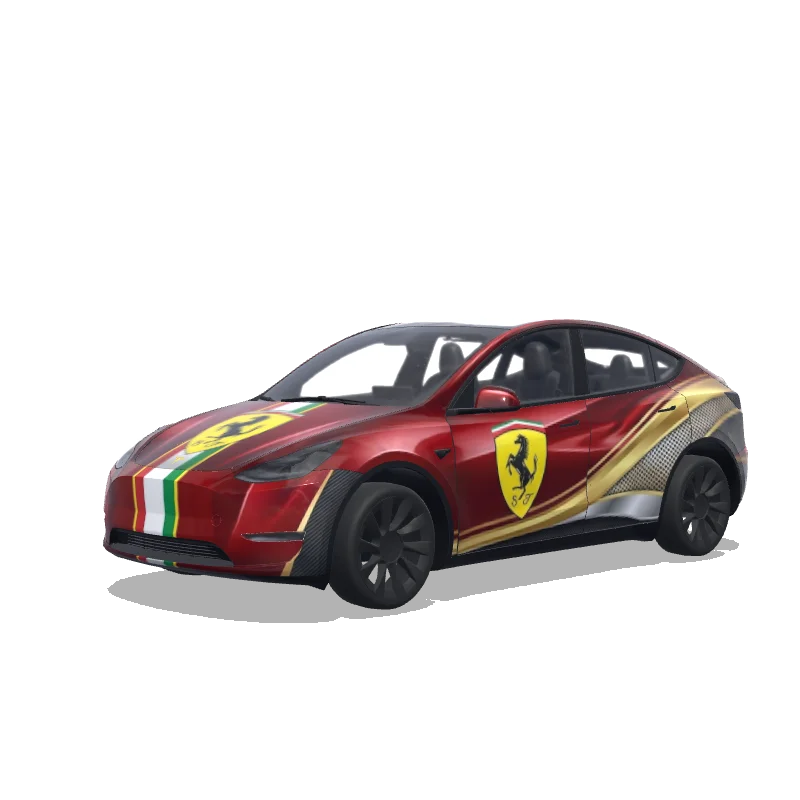 Tesla Model Y 2020-2024 — Wrap-Vorschau: ferrari style with stunning outfit.