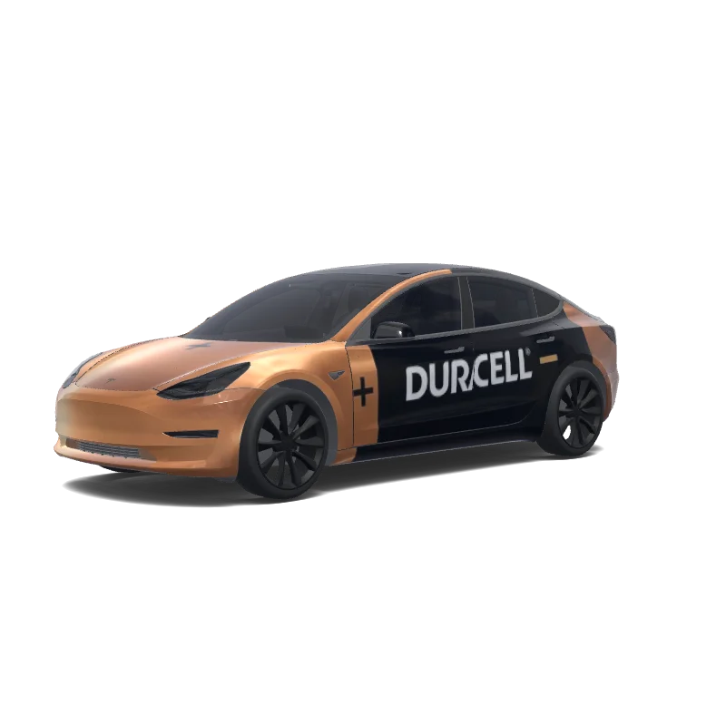 Tesla Model 3 2017-2023 — A double A duracell battery. wrap preview