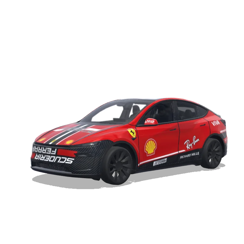 Tesla Model Y (2025+) Premium — vista previa del diseño F1 ferrari livery