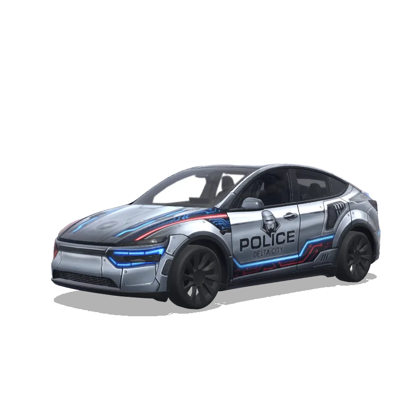 Tesla Model Y (2025+) Premium — aperçu du wrap Robocop