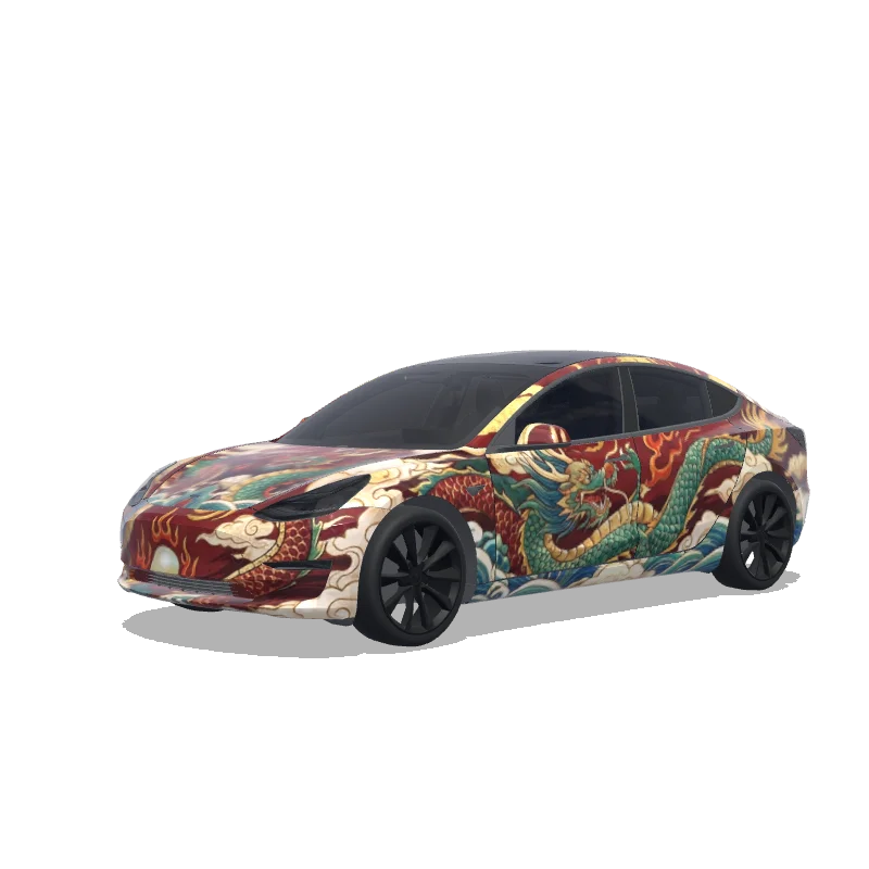 Tesla Model 3 2017-2023 — China Dragon wrap preview