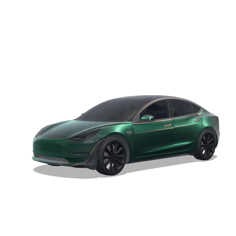 Tesla Model 3 2017-2023 — Sporty and elegant bottle green wrap preview