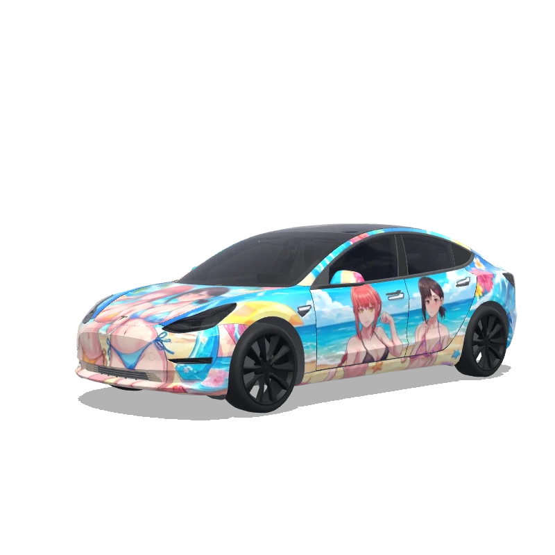 Tesla Model 3 2017-2023 — 비키니입은 마키마 코베니 wrap preview