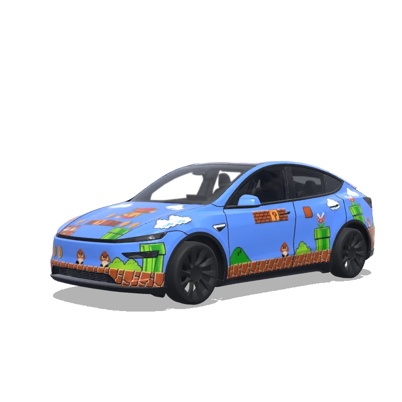 Tesla Model Y (2025+) Premium — vista previa del diseño 超级马里奥像素主题