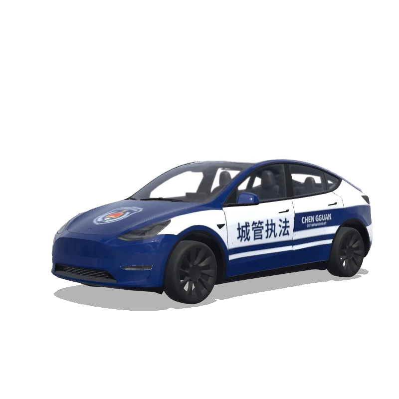 Tesla Model Y 2020-2024 — 中国城管执法车辆涂装 wrap preview