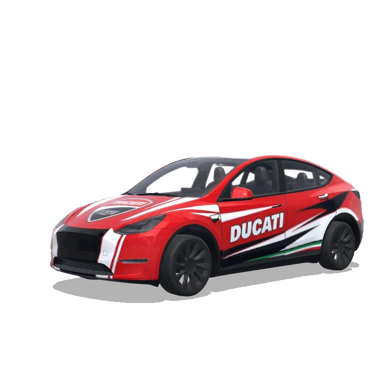 Tesla Model Y 2020-2024 — aperçu du wrap Ducati