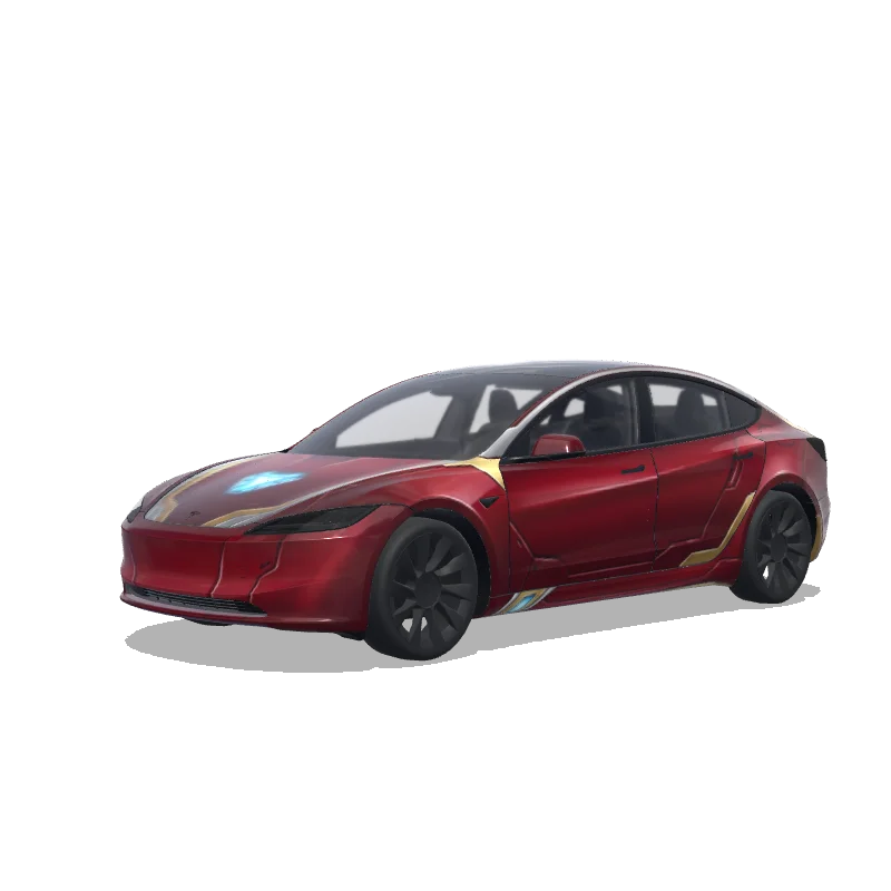 Tesla Model 3 (2024+) Standard & Premium — 钢铁侠配色 wrap preview