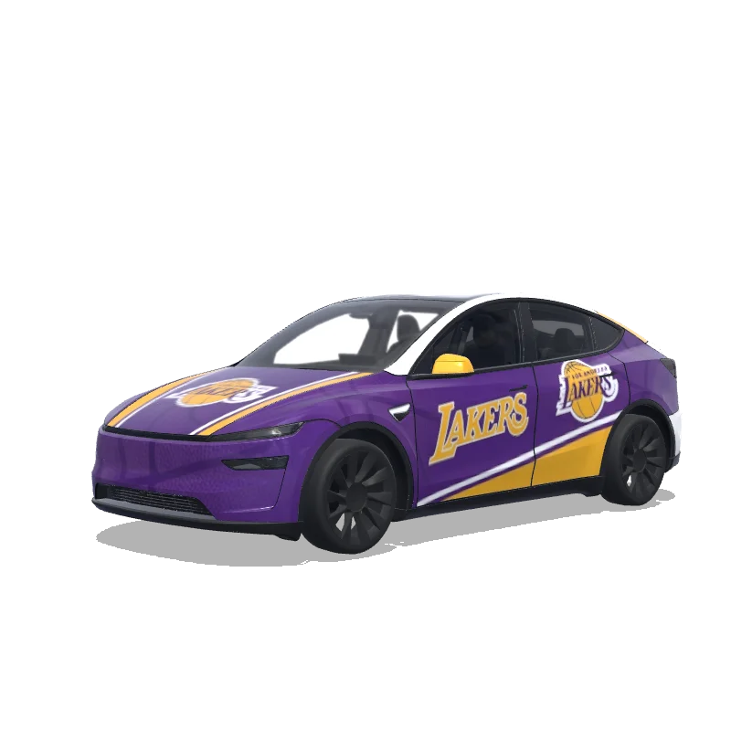 Tesla Model Y (2025+) Premium — Los Angeles Lakers wrap preview