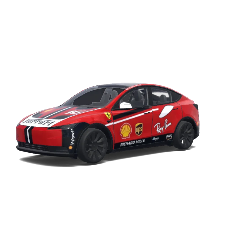 Tesla Model Y (2025+) Standard — Wrap-Vorschau: Ferarri F1 2026 livery.