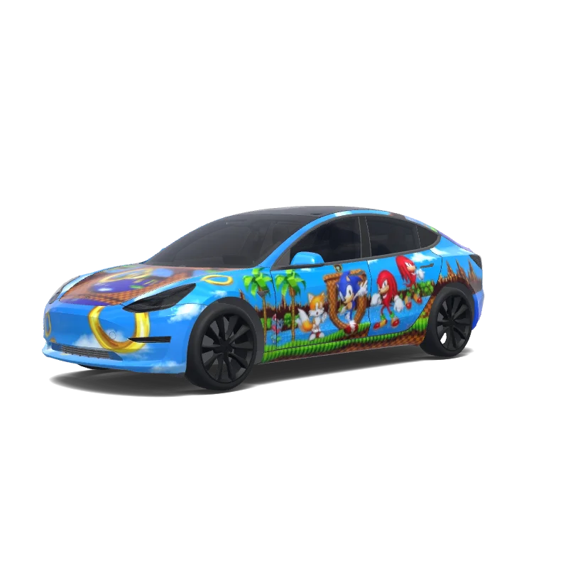 Tesla Model 3 2017-2023 — Sonic the Hedgehog.涂装预览