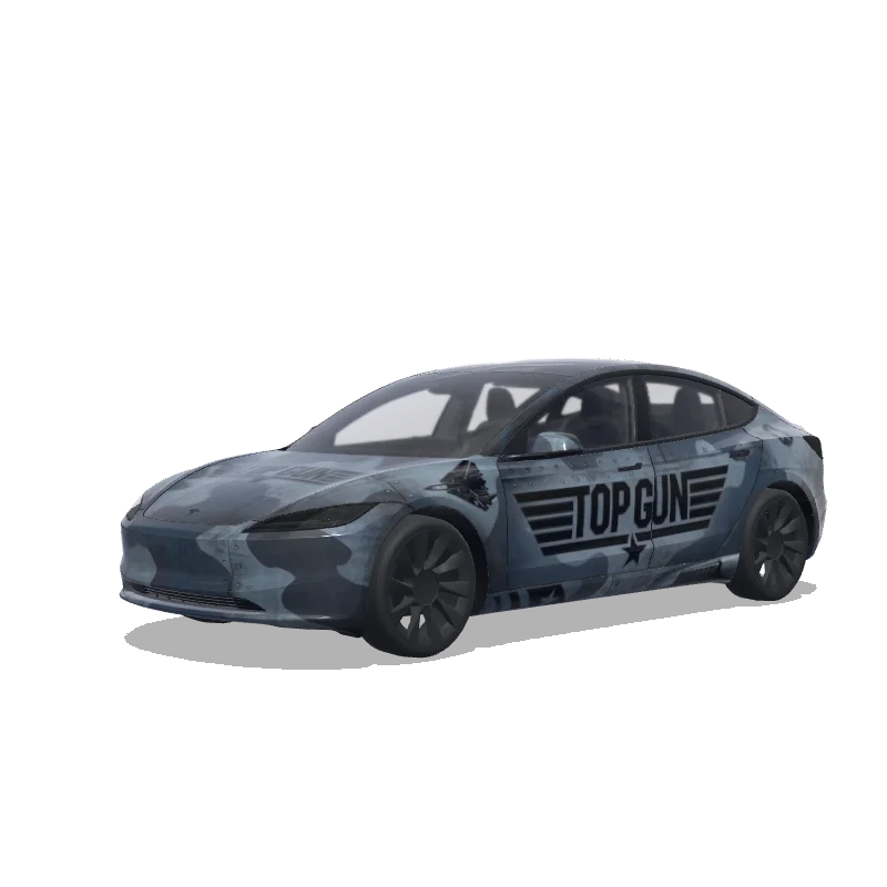 Tesla Model 3 (2024+) Standard & Premium — TOPGUN wrap preview