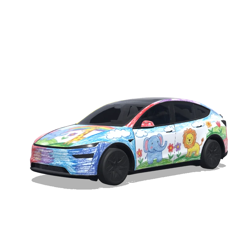Tesla Model Y L 2025+ — vista previa del diseño 蜡笔质感