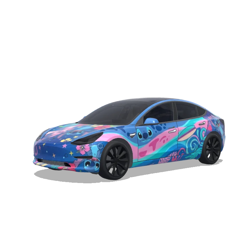 Tesla Model 3 2017-2023 — Custom design wrap preview