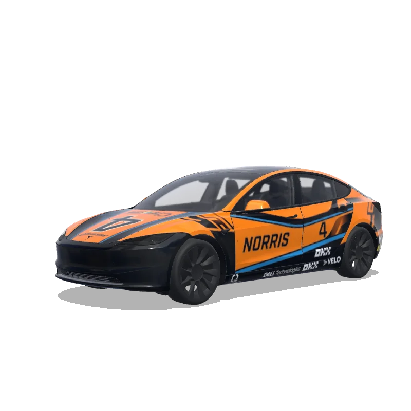 Tesla Model 3 (2024+) Standard & Premium — Lando Norris 2025 Formula One wrap preview